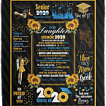 From Mom Dad To My Daughter Senior 2020 You Were Born When The World Was Grieving 9/11 Fleece Sherpa Blanket