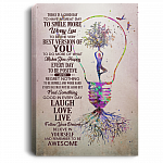 Yoga Smile More Worry Less Framed Canvas Print Unframed Poster - Yoga Good Day Laugh Love Live Decor Wall Art