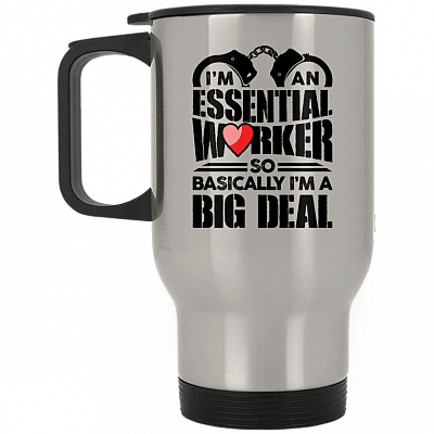 14 oz. Silver Travel Mug