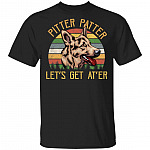 Pitter Patter Let Get At'er Arch German Shepherd Vintage Retro T-Shirt, Black, Unisex T-Shirt