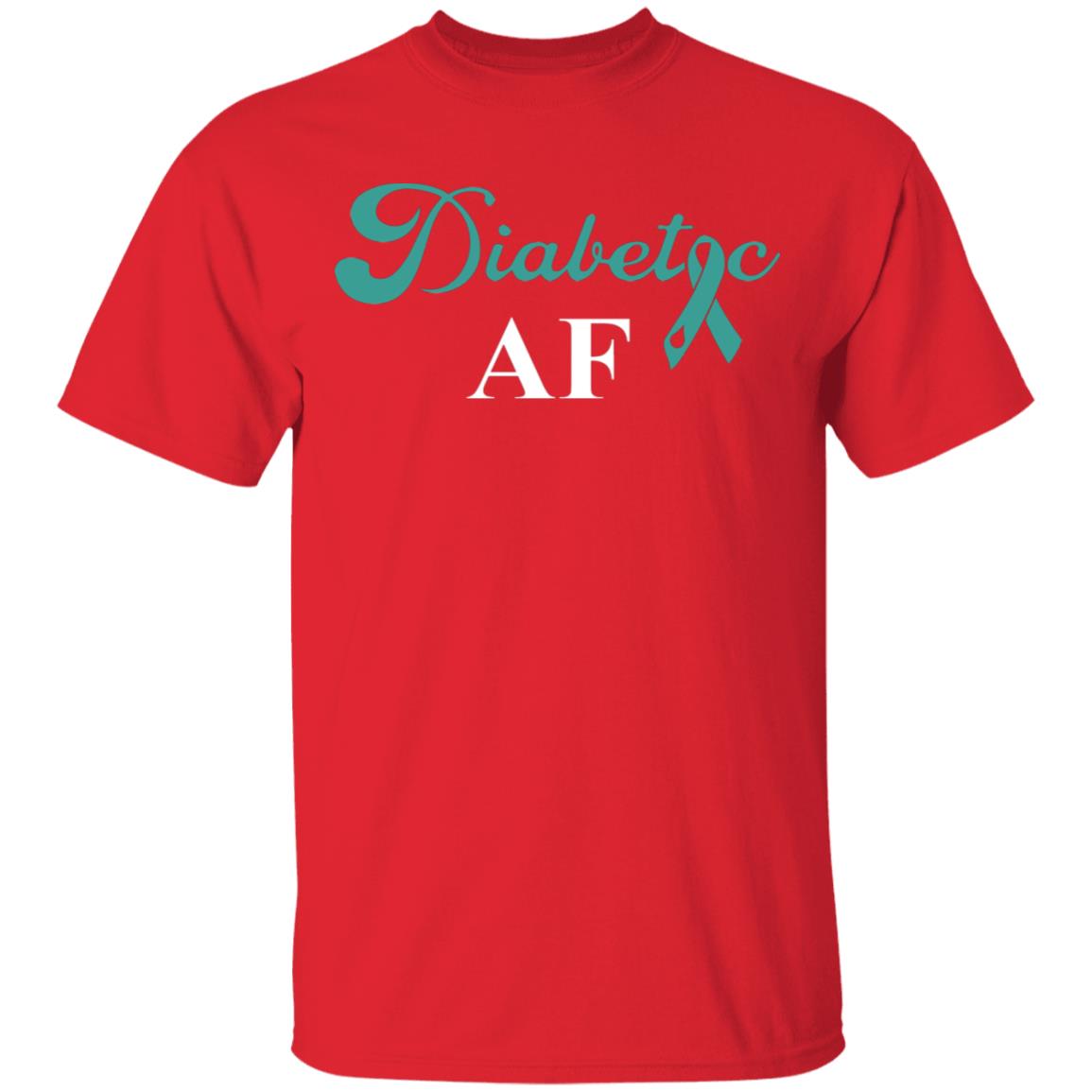 Diabetic AF Diabetes Awareness T-Shirt, Red, Unisex T-Shirt