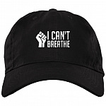 I Can't Breathe Black Lives Matter Justice For George Twill Cap - High-Profile Snapback Hat - Trucker Hat, Black, Brushed Twill Dad Cap