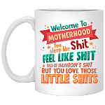 Welcome To Motherhood Ceramic Coffee Mug - New Mom Encouragement Mug, White, 11 oz. White Mug