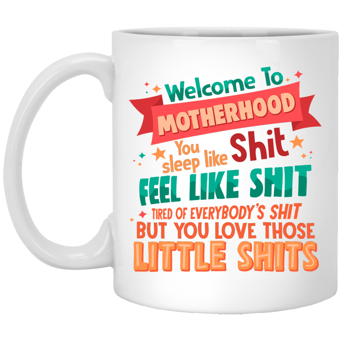 Welcome To Motherhood Ceramic Coffee Mug - New Mom Encouragement Mug, White, 11 oz. White Mug Welcome To Motherhood Ceramic Coffee Mug - New Mom Encouragement Mug, White, 11 oz. White Mug