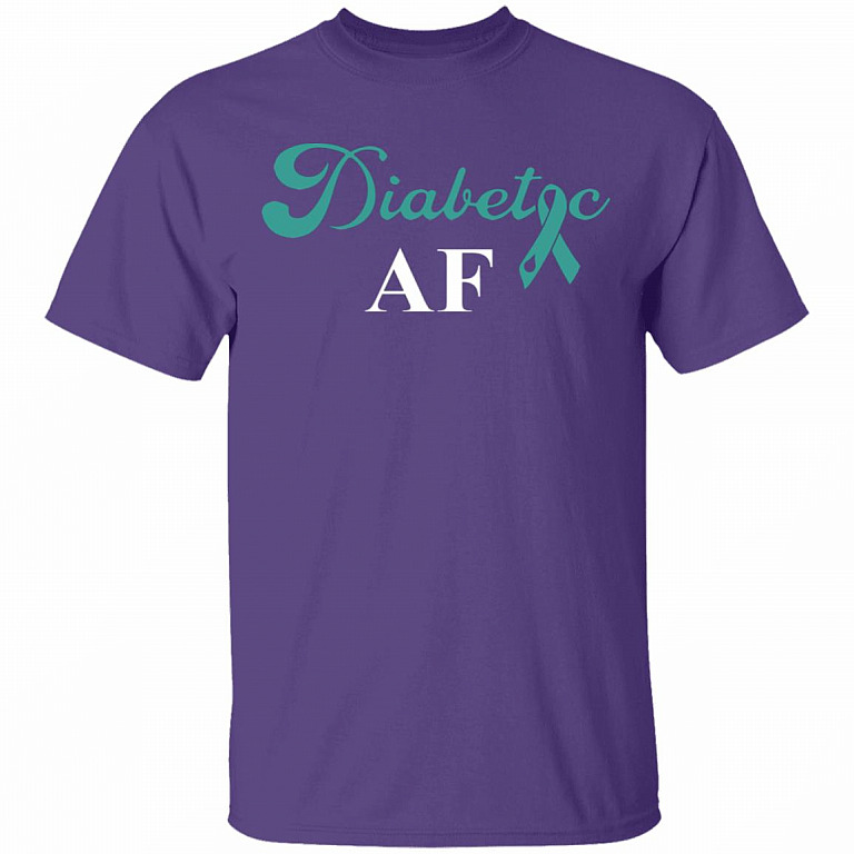 Diabetic AF Diabetes Awareness T-Shirt, Purple, Unisex T-Shirt