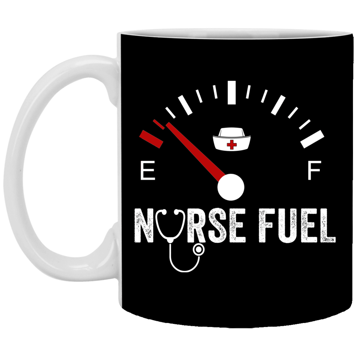 Nurse Fuel Ceramic Coffee Mug - Water Bottle - Color Changing Mug - Gift For Nurse, Black, 11 oz. White Mug Nurse Fuel Ceramic Coffee Mug - Water Bottle - Color Changing Mug - Gift For Nurse, Black, 11 oz. White Mug