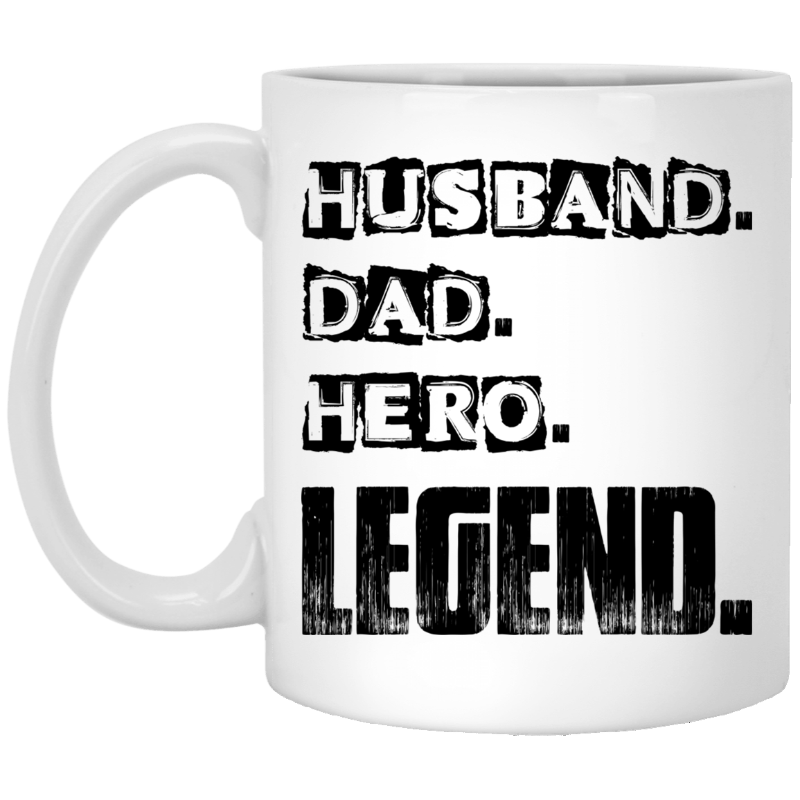 Husband Dad Hero Legend Retro Vintage Ceramic Coffee Mug - Water Bottle - Father's Day Gift, White, 11 oz. White Mug Husband Dad Hero Legend Retro Vintage Ceramic Coffee Mug - Water Bottle - Father's Day Gift, White, 11 oz. White Mug