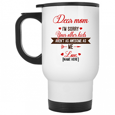 14 oz. White Travel Mug