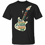 I Might Look Like I'm Listening To You T-Shirt - But In My Head I'm Playing My Guitar Funny Guitarist T-Shirt, Black, Unisex T-Shirt