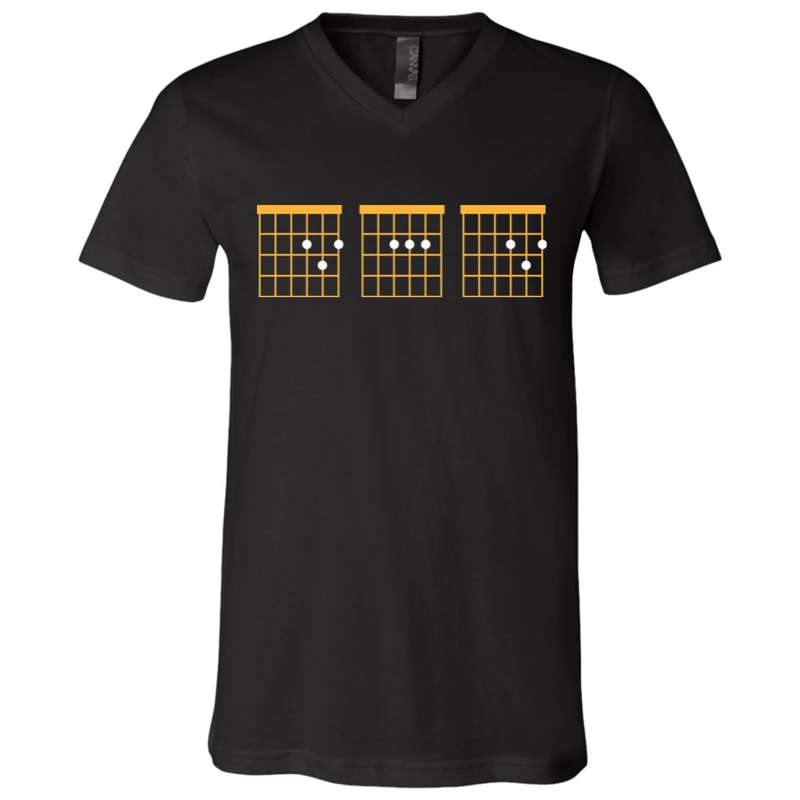 Dad Guitar T-Shirt - Happy Father's Day V-Neck Shirt, Black, V-Neck T-Shirt