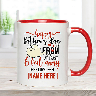 Alternative view of Personalized Happy Father's Day From At Least 6 Feet Away Accent Mug