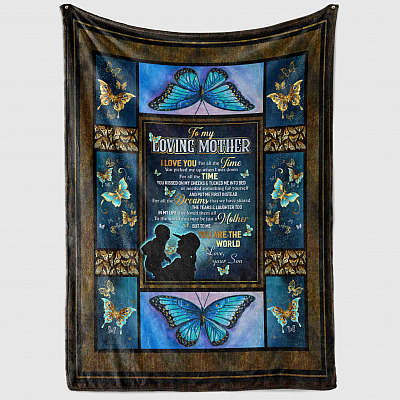 Alternative view of From Son To My Loving Mother I Love You For All The Time Fleece Blanket - Premium Sherpa Blanket