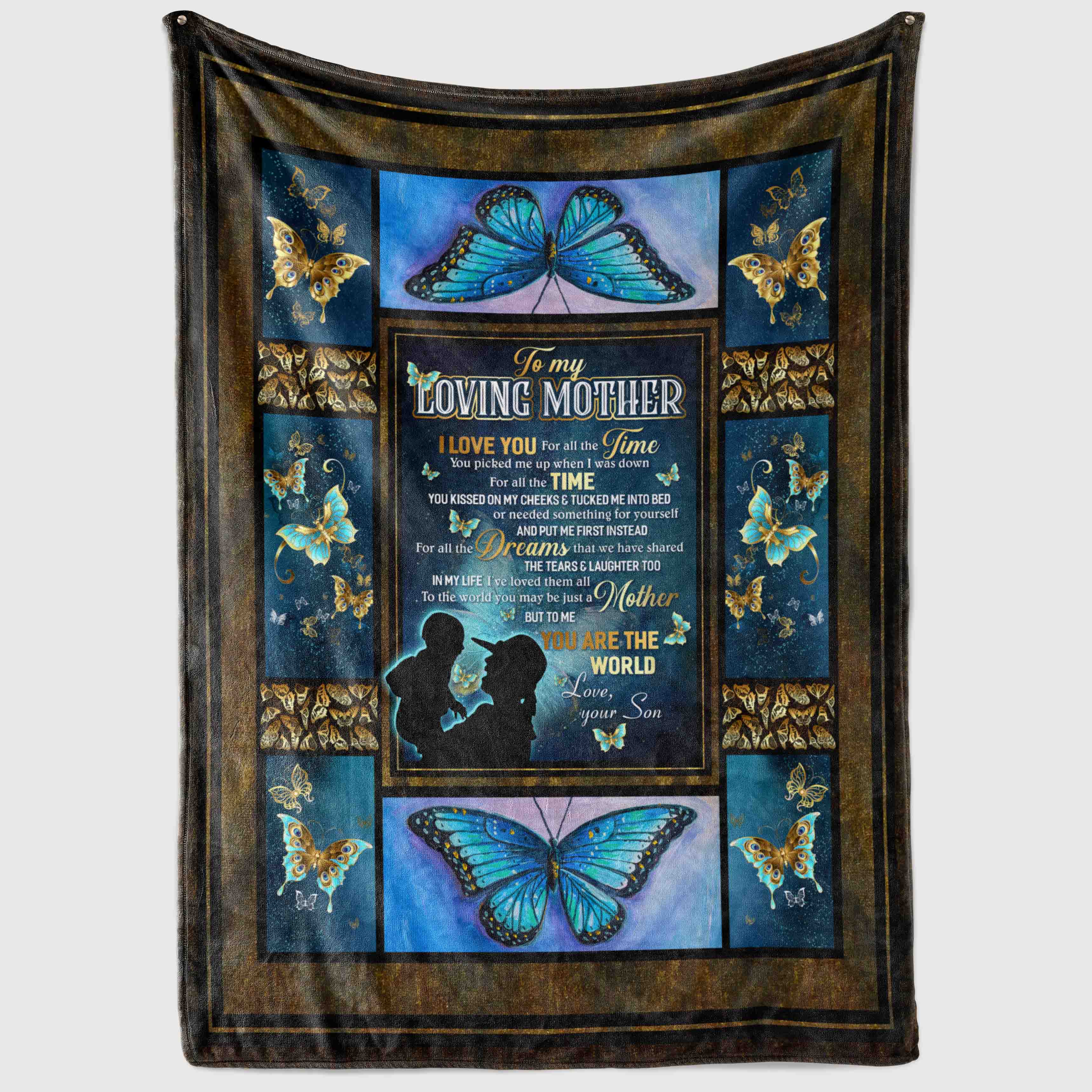 10VT. Loving Mother All The Time Son blanket mockup