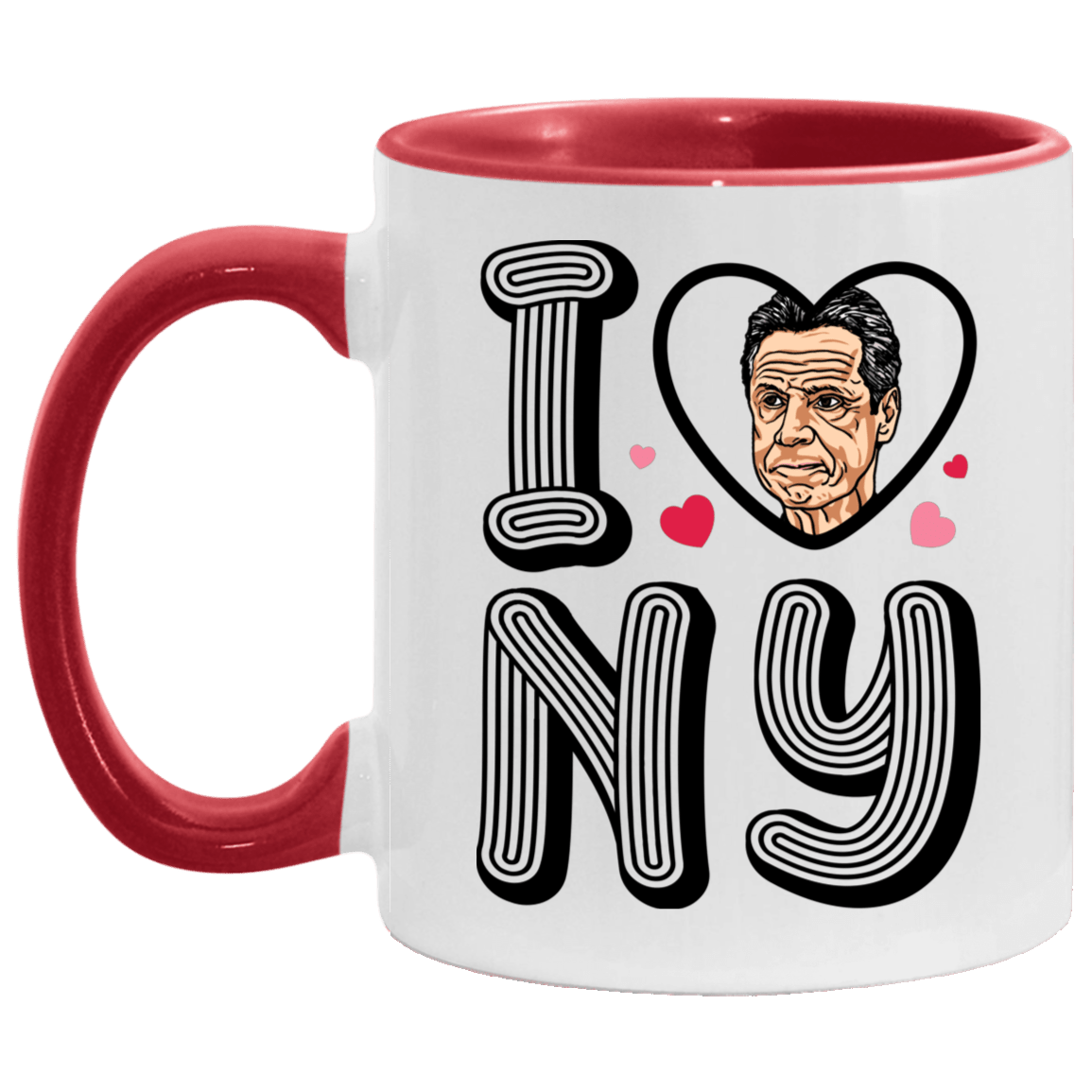 I Cuomo New York Accent Mug - I Love New York Mug, White/Red, 11 oz. Accent Mug
