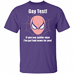Gay Test If You See Spider I've Got Bad News for You Funny Bra T-Shirt, Purple, Unisex T-Shirt
