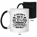 If You Don't Talk To Your Kids About Lutefisk Who Will Funny Ceramic Coffee Mug - Travel Mug - Beer Stein - Stainless Water Bottle - Color Changing Mug, White, 11 oz. Color Changing Mug