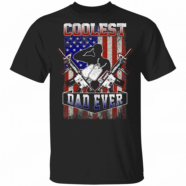 Coolest Dad Ever T-Shirt - Fathers Day Shirt - Fathers Day Shirt For Dad, Black, Unisex T-Shirt