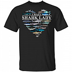Crazy Shark Lady Lover T-Shirt, Black, Unisex T-Shirt