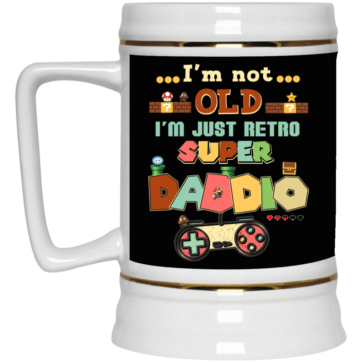 Retro Mug, Black, 22 oz. Beer Stein Retro Mug, Black, 22 oz. Beer Stein