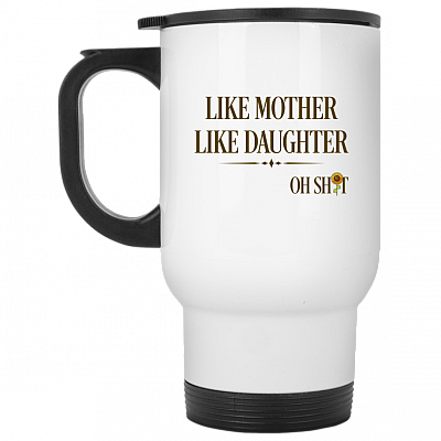 14 oz. White Travel Mug