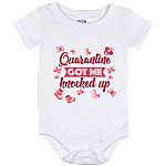 Quarantine Got Me Knocked Up Gift For Pregnant Mom Baby Onesie - Baby Infant Bodysuit, White, Baby Onesie - 12 Month