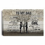 To My Dad I Know It's Not Easy for a Man to Raise a Child Framed Canvas - Unframed Poster - Decor Wall Art, White, 0.75'' Framed Canvas