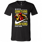 Colin Believe in Something Even If It Means Sacrificing Everything T-Shirt - #ImWithKap T-Shirt, Black, V-Neck T-Shirt