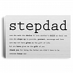 Step Dad Definition Gallery Wrapped Framed Canvas Prints - Unframed Poster - Home Decor Wall Art, White, 0.75'' Framed Canvas