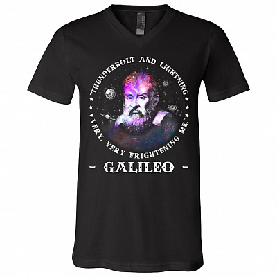 Thunderbolt and Lightning Galileo Color Version #1 T-Shirt, Black, V-Neck T-Shirt