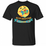 Accept Understand Care Icon Autism Awareness T-Shirt, Black, Unisex T-Shirt