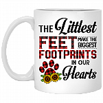 The Littlest Feet Make The Biggest Footprints In Our Hearts Ceramic Coffee Mug - Funny Dog Lover Gifts Mug, White, 11 oz. White Mug