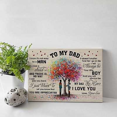 Alternative view of From Son to My Dad I Know It's Not Easy for a Man to Raise a Child Framed Canvas - Unframed Poster