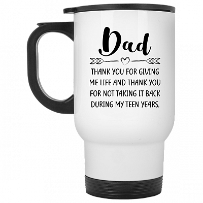 14 oz. White Travel Mug