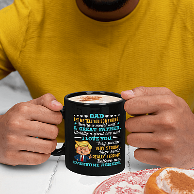 Alternative view of Dad You're A Model And A Great Father - Trump Dad Ceramic Coffee Mug - Beer Stein - Water Bottle - Color Changing Mug