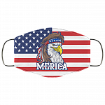 Eagle Mullet Merica America Flag Cloth Face Mask, White, Cloth Face Mask