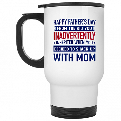 14 oz. White Travel Mug
