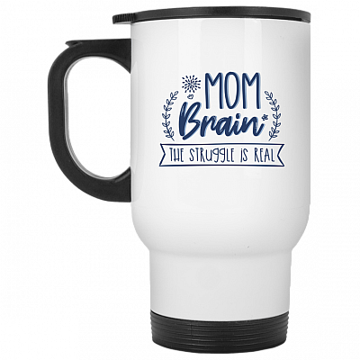 14 oz. White Travel Mug