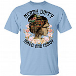 Nerdy Dirty Inked and Curvy T-Shirt - Tattoo Book Lover Shirt, Light Blue, Unisex T-Shirt