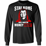 Stay Home And Watch Spanish Movie Hoodie - Sweatshirt - Long Sleeve Shirt, Black, Long Sleeve