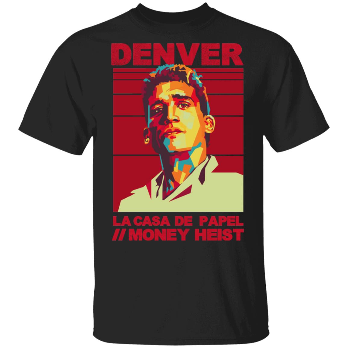 Spanish Movie Character Denver WPAP T-Shirt - TV Show Lovers Shirt, Black, Unisex T-Shirt