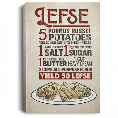 Lefse 5 Pounds Russet Potatoes Gallery Wrapped Framed Canvas Prints - Unframed Poster - Home Decor Wall Art, White, 0.75'' Framed Canvas