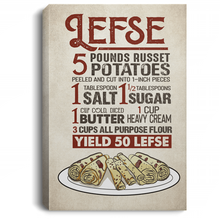 Lefse 5 Pounds Russet Potatoes Gallery Wrapped Framed Canvas Prints - Unframed Poster - Home Decor Wall Art, White, 0.75'' Framed Canvas
