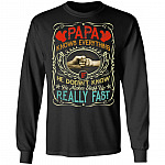 PaPa Knows Everything Meme Saying Hoodie Sweatshirt - If He Doesn't Know He Makes Stuff Up Really Fast Shirt, Black, Long Sleeve