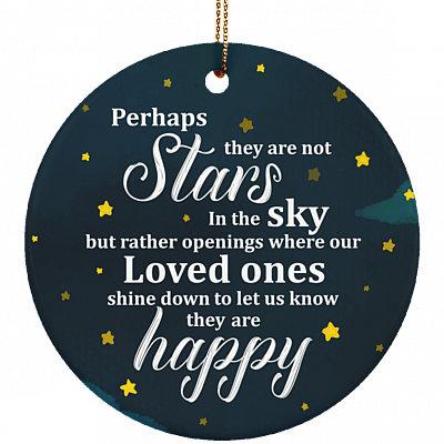 Perhaps They Are Not Stars In The Sky Decorative Christmas Ornament - Holiday Flat Porcelain Ceramic Ornament, White, Ceramic Circle Ornament