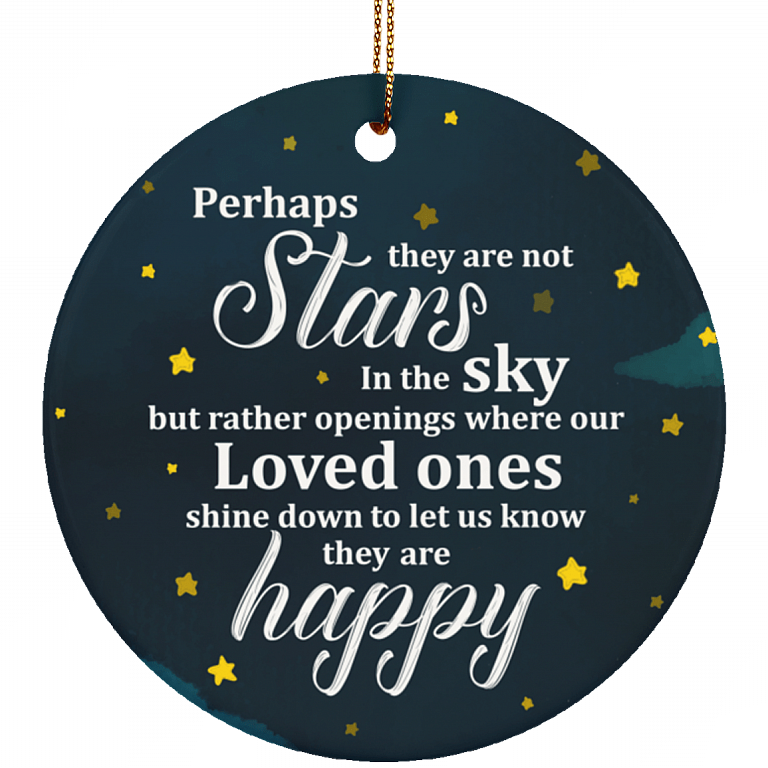 Perhaps They Are Not Stars In The Sky Decorative Christmas Ornament - Holiday Flat Porcelain Ceramic Ornament, White, Ceramic Circle Ornament