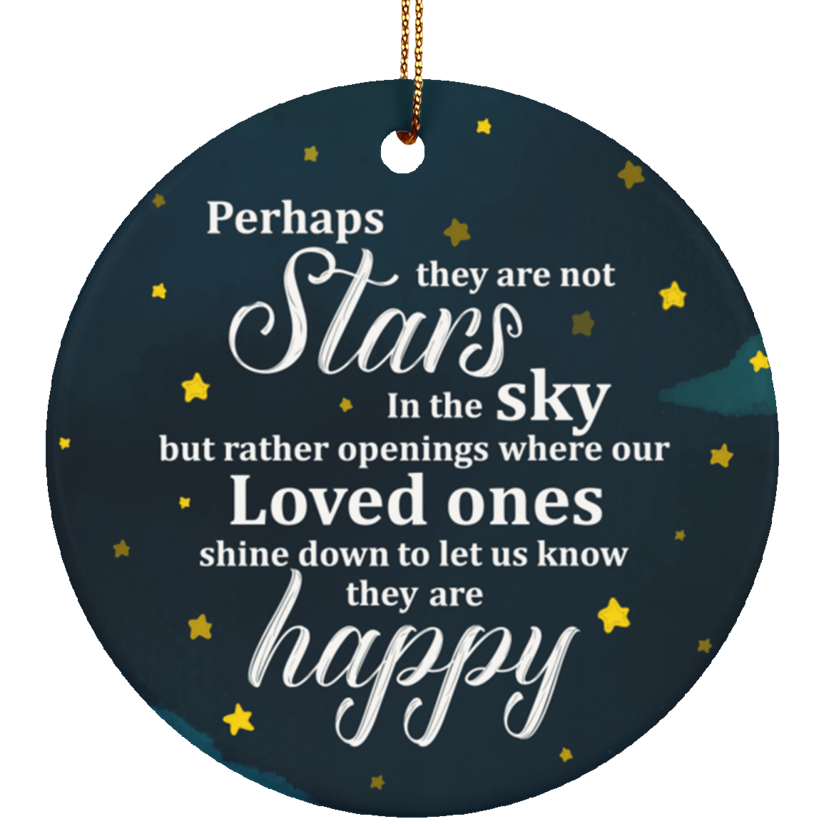 Perhaps They Are Not Stars In The Sky Decorative Christmas Ornament - Holiday Flat Porcelain Ceramic Ornament, White, Ceramic Circle Ornament Perhaps They Are Not Stars In The Sky Decorative Christmas Ornament - Holiday Flat Porcelain Ceramic Ornament, White, Ceramic Circle Ornament