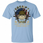 Grumpy Shark Doo Doo Doo Print on Back T-Shirt - Funny Grumpy Old Man Veteran Man Myth Legend Shirt, Light Blue, Unisex T-Shirt