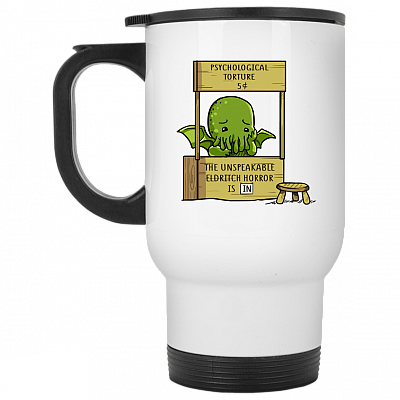 14 oz. White Travel Mug