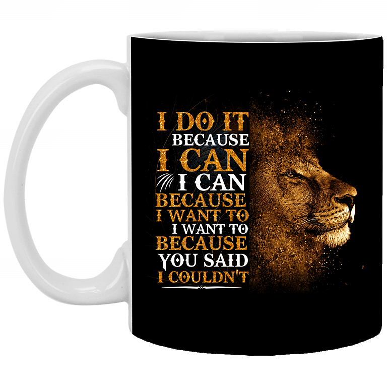 I Do Because I Can Because I Want to Because You Said I Couldn't Coffee Mug-Beer Stein-Water Bottle, Black, 11 oz. White Mug