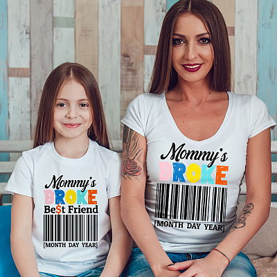 Alternative view of Personalized Mommy's Broke Mommy's Broke Best Friend Matching T-Shirt - V-Neck Tee